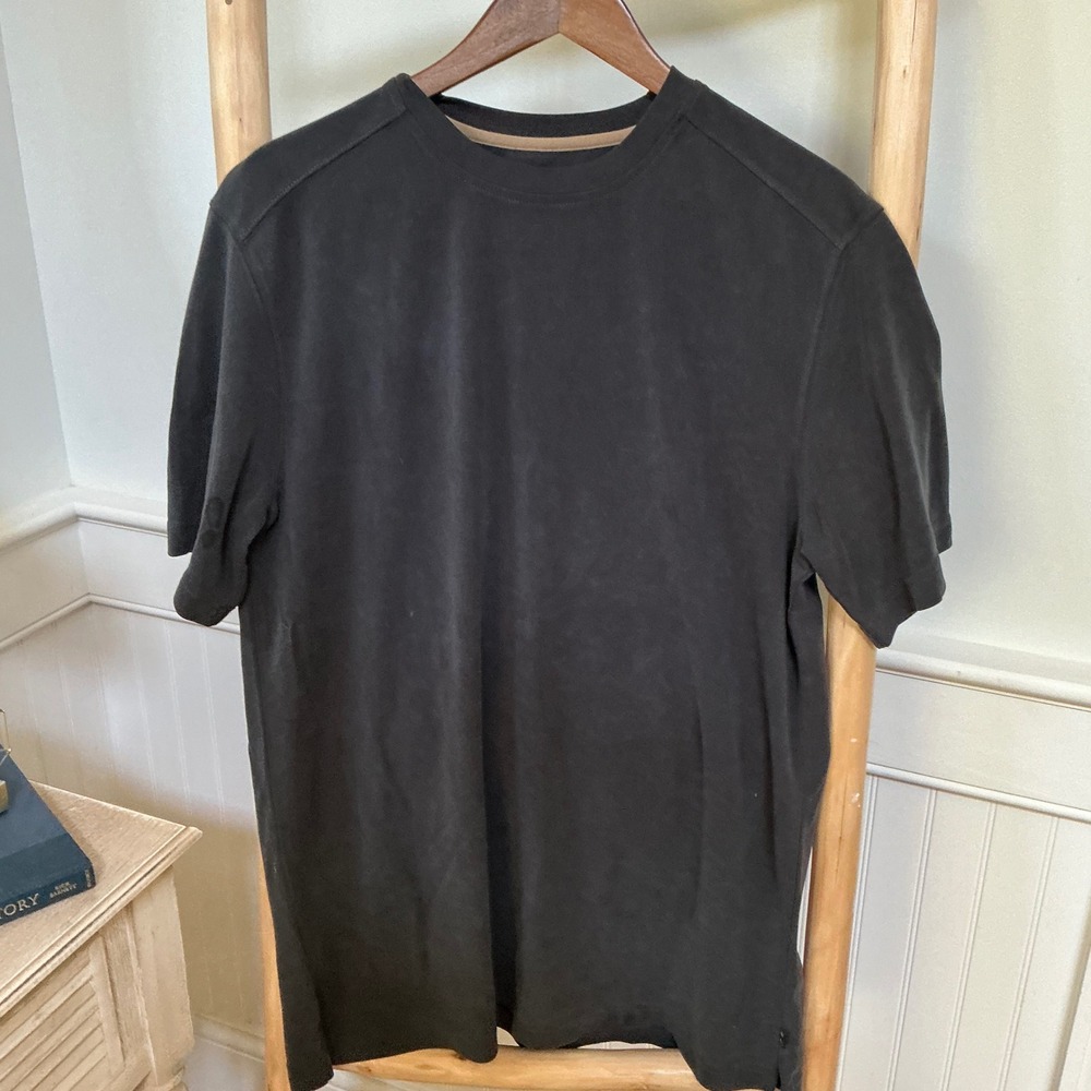 Tommy Bahama Mens Tencel Lyocell Blend‎ Short Sleeve T-Shirt Charcoal Black Sz M